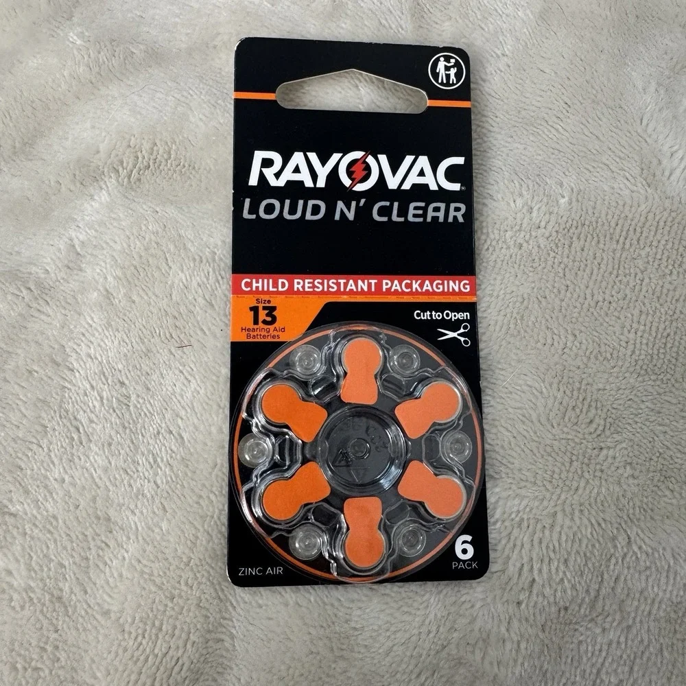 Lot of 4 Rayovac Loud N Clear Size 13 Hearing Aid Batteries 6 Pack Exp 06/2028